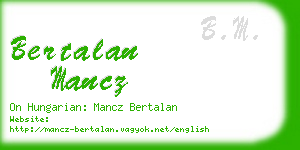 bertalan mancz business card